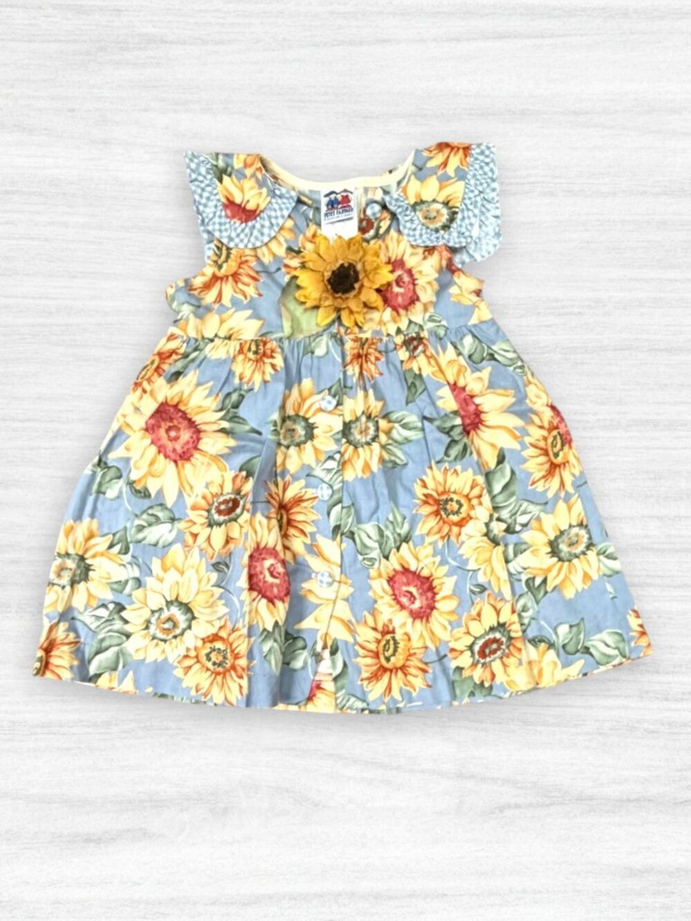 Vintage Pete’s Partner Girls Sunflower Dress 3T Cottagecore Prairie Floral USA